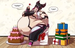 axel-rosered bbw belly_overhang big_belly big_breasts big_female cake chubby chubby_female fat fat_ass fat_female fat_fetish fat_girl fat_rolls fat_woman fatty huge_belly juri_han large_female lollipop massive_belly obese obese_female overweight overweight_female plump pork_chop presents speech_bubble street_fighter thick_thighs weight_gain