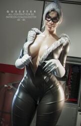 1girls 3d battle_suit big_breasts black_cat_(insomniac) black_cat_(marvel) black_suit bodysuit breasts cleavage felicia_hardy female female_focus female_only fully_clothed gussster hourglass_figure insomniac_games marvel marvel_comics mask masked masked_female neckline spider-man_(ps4) spider-man_(series) suit supervillainess thick_ass thick_thighs thighs tight_clothing tight_pants tight_suit unzipped_bodysuit villainess voluptuous voluptuous_female wet white_hair