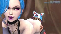 2girls 3d animated cj_rowntree crossover emily_stanners facesitting fart fart_cloud fart_fetish fart_torture farting farting_in_face fortnite hat jinx_(league_of_legends) lawryess league_of_legends long_playtime longer_than_one_minute lynx_(fortnite) mouth_fart ohn0why sound tagme video yuri