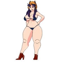 bad_quality big_ass big_breasts bikini lololowka oketra_(thirteen_lights) thick_thighs thirteen_lights