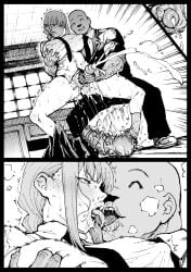 1boy 1girls ahemaru bald bald_man big_ass big_breasts black_and_white blush chainsaw_man clothed clothed_female clothed_male clothed_male_clothed_female cum cumming curves curvy curvy_body curvy_female dark-skinned_male dark_skin defeated demon demon_girl dildo dildo_in_pussy dominant dominant_male domination doujinshi ejaculation enjoying excited female female_focus good_girl horny horny_female kissing light-skinned_female light_skin looking_pleasured makima_(chainsaw_man) male male/female masturbating masturbating_other mature mature_female mature_woman muscular muscular_male nipple_bulge nipples_visible_through_clothing no_panties orgasm orgasm_face pleasure_face pleasured rape red_hair slut smile smiling squirt squirting submissive submissive_female sweat sweating sweaty thick thick_legs thighs tight_clothing tongue tongue_kiss tongue_out uterine_prolapse vaginal_prolapse villain whore yellow_eyes