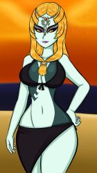 alternate_costume breasts female female_only midna nintendo outdoors outside solo the_legend_of_zelda the_legend_of_zelda:_twilight_princess thesilentdrawer twili_midna twilight_princess