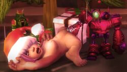 3d 3d_(artwork) breasts christmas christmas_hat female_ejaculation functionally_nude gnome gnome_(warcraft) large_insertion orgasm pussy rexxcraft robot sex_machine sex_toy shortstack squirting warcraft world_of_warcraft