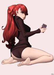 ass atlus female female_only kasumi_yoshizawa persona persona_5 persona_5_royal red_eyes red_hair solo sumire_yoshizawa x_xith_x