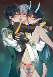 3boys anal_sex caelus_(honkai:_star_rail) crimson_roach dan_heng dan_heng_(imbibitor_lunae) double_penetration double_penetration_in_one_hole gay honkai:_star_rail male tagme yaoi