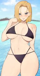 1girls 2020s 2023 2d 2d_(artwork) 4_fingers 5_fingers android android_18 android_girl anime anime_nose anime_style ass background beige_body beige_skin belly belly_button big_boobs big_breasts big_butt big_hips big_tits bikini bikini_bottom bikini_top blonde_female blonde_hair blonde_hair_female blue_eyes blurred_background blurry blurry_background blush blushed blushing_at_viewer boobs bra breasts caucasian caucasian_female cleavage cleavage_overflow clothed clothed_female clothes clothing cloud clouds color colored cropped cropped_legs curvy curvy_body curvy_female curvy_figure curvy_hips curvy_thighs day daytime detailed_background dragon_ball dragon_ball_super dragon_ball_z ear ear_piercing ear_ring earring earrings ears ears_up eyes eyes_open fanart female female_focus female_only fighter fingers first_person_perspective first_person_view genital_outline girl hair half-dressed half_dressed half_naked half_naked_female half_nude hips humanoid humanoid_genitalia kataku_musou light-skinned light-skinned_female light_skin mammal mammal_humanoid neck nsfw nude nude_female panties partially_clothed partially_clothed_female partially_nude partially_nude_female pointy_chin pov pov_eye_contact reveal revealing revealing_clothes revealing_clothing revealing_outfit revealing_swimsuit river shounen_jump simple_background skin slim slim_girl solo solo_focus suggestive suggestive_look suggestive_pose suggestive_posing sun sunlight swimming_trunks swimsuit swimwear thick_thighs thighs tight tight_clothes tight_clothing tight_dress tight_fit tits toei_animation underboob voluptuous voluptuous_female water wide_hips wide_thighs woman yellow_hair