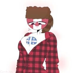 canada_(countryhumans) countryballs countryhumans countryhumans_girl on_breasts quebec_(countryhumans) shirt_open statehumans xx.canada.xx