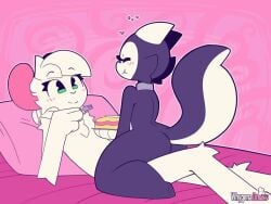 1boy 1femboy 1girl 1girls 2d 2d_(artwork) 2d_animation 4:3 animated anthro anthro_penetrated anthro_penetrating anthro_penetrating_anthro anthro_penetrating_female anus artist_name ass bed blush cake collar cowgirl_position cute eating eating_cake eating_during_sex evelyn_(whygena) eyelashes female female_penetrated femboy femboy_on_female food fork furry furry_femboy green_eyes grinding grinding_on_penis heart horns interspecies kobold lizard male male/female male_penetrating male_penetrating_anthro male_penetrating_female no_sound nude on_back on_bed penile penile_penetration penis penis_in_pussy pillow pink_background pink_pillow pussy reggie_(whygena) scalie sex short_playtime shorter_than_10_seconds vaginal_penetration vaginal_sex video wholesome wholesome_sex whygena