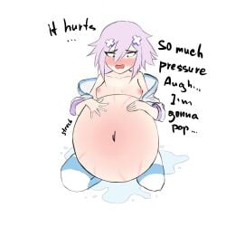 about_to_pop aceficeart belly_expansion belly_noises big_ass blush boots breasts hair_pin hose inflation inflation_fetish neptune_(neptunia) neptunia_(series) nipples object_insertion panties pink_hair purple_eyes scarf shaking small_breasts sweatshirt tagme thigh_highs trapped tripping wardrobe_malfunction water_inflation