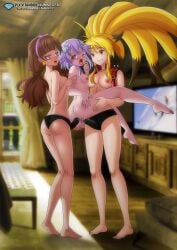 2girls amanogawa_kirara anal_object_insertion anal_penetration anal_sex ass barefoot bbmbbf black_and_blonde_hair blurry blurry_background blush brown_hair chair crossover cure_twinkle defloration dildo dildo_in_ass dildo_in_pussy double_penetration dresser endless_frontier feet femdom femsub full_body go!_princess_precure grabbing_another's_arm group_sex hairband hands_on_another's_thighs house large_breasts legs_around_waist lifted_up multicolored_hair multiple_girls namco_x_capcom neptune_(neptunia) neptunia_(series) nipples one_eye_closed open_clothes open_mouth palcomix precure pretty_cure project_x_zone purple_eyes purple_hair pussy pussy_juice red_eyes sandwiched sex sex_toy short_hair small_breasts smile standing strap-on submissive_female super_robot_wars threesome tv uncensored vaginal_object_insertion vaginal_penetration vaginal_sex xiaomu yuri