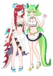 2girls duel_monster kitchen_dragonmaid parlor_dragonmaid yu-gi-oh!