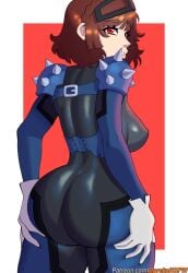 alternate_costume ass atlus clothing doreko female female_only human makoto_niijima pale_skin persona persona_5 phantom_thief_suit sideboob solo