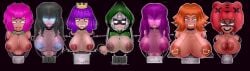 7girls ahe_gao ahegao annoyed_expression archer archer_(clash_of_clans) archer_queen_(clash_of_clans) bags_under_eyes bandit_(clash_royale) bear_hat big_breasts blush blushing brawl_stars breasts breasts_bigger_than_head breasts_out bright_eyes bright_pupils choker clash_(series) clash_of_clans clash_royale completely_nude completely_nude_female crown drool drooling expression female female_only free_use glowing_eyes huge_breasts looking_at_viewer mask masked masked_female mouth_open multiple_girls night_witch_(clash_royale) nipple_piercing nita_(brawl_stars) nude nude_female pink_hair runny_makeup sfcompany1e_(artist) shiny shiny_skin sign stuck stuck_in_wall through_wall tied tongue_out valkyrie_(clash_of_clans) witch_(clash_of_clans) worried