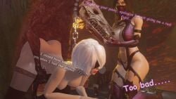 3d 3d_(artwork) ass assdepik bestiality blindfold canine chains defeated defeated_heroine doggy_style female_assisted_rape mileena mortal_kombat nier:_automata questionable_consent rape short_hair submissive submissive_female yorha_2b zoophilia