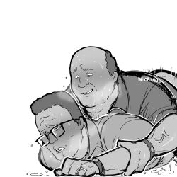 2boys anal anal_sex bara bill_dauterive blush chubby clothing crying drooling from_behind from_behind_position gay gay_sex glasses grabbing_from_behind hank_hill king_of_the_hill male male/male middle_aged no_visible_genitalia old_man older_male partially_clothed questionable_consent smiling sweating teeth whoa_uwu