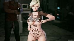 3d blue_eyes clothing_pull crop_top endlessabyss humiliation large_breasts mercy midriff overwatch queen_of_spades round_breasts self_upload slut_tattoo smartphone standing tattoo_on_arm tattoo_on_belly tattoo_on_breast tattoo_on_butt tattoo_on_chest tattoo_on_face tattoo_on_legs tattooed_arm tattoos text_on_clothing tight_clothing transparent_clothing tshirt underboob watermark