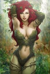 batman_(series) big_breasts cleavage dc dc_comics large_breasts plant_girl poison_ivy red_hair redhead seductive_body seductive_look seductive_pose seductive_smile stanley_lau villainess