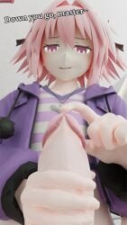 2boys 3d astolfo_(fate) big_penis clothing cock_vore english_text erect_penis erection fate/grand_order fate_(series) femboy gay giant giant_femboy giant_male huge_cock light-skinned_male light_skin macro male male_focus male_only micro penis pink_eyes pink_hair size_difference smolsizecat text trap vore