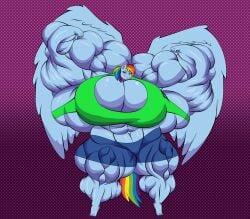 abs biceps big_breasts big_muscles breasts breasts_bigger_than_head female huge_breasts huge_muscles hyper_breasts large_breasts large_muscles muscles muscular muscular_female my_little_pony outlaw_monkey_x pecs pony rainbow_dash_(mlp) wings