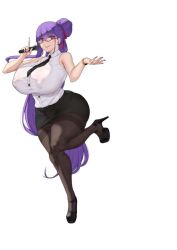 aster_crowley bb_(fate) blouse fate/extra_ccc fate/grand_order fate_(series) huge_breasts large_breasts legwear massive_ass massive_breasts massive_thighs nipples_visible_through_clothing pantyhose pencil_skirt see-through_clothing skirt