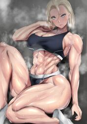 1girls 2023 abs belly_button big_ass big_breasts blonde_hair blue_eyes cammy_white capcom fanart female hair_between_eyes hips large_ass light-skinned_female light_skin looking_at_viewer muscular muscular_arms muscular_female muscular_thighs short_hair sports_bra sportswear steam steaming_body street_fighter street_fighter_6 street_fighter_ii sweat sweaty_body sweaty_butt sweaty_thighs teaindian thick_thighs voluptuous voluptuous_female wet wet_body