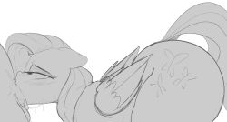 absurd_res equid equine fellatio female female_penetrated fluttershy_(mlp) friendship_is_magic genitals hasbro hi_res male male/female male_penetrating male_penetrating_female mammal monochrome my_little_pony oral pegasus penetration penile penis sex thick_thighs welost wings