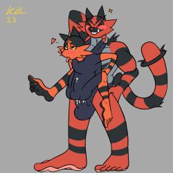 anal bodily_fluids bondage bound feet gay generation_7_pokemon genital_fluids hi_res hindpaw incineroar leaking male male/male male_only nintendo paws pokemon pokemon_(species) precum sex torracat