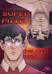 2boys all_draw batman_(series) black_hair blue_eyes bruce_wayne clark_kent clark_kent_(my_adventures_with_superman) comic_cover dc dc_comics glasses male male_only my_adventures_with_superman superman_(clark_kent) superman_(series)