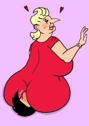 1boy 1girls ass bianca_castafiore blush bubble_butt captain_haddock dress facesitting fat_ass femdom milf straight the_adventures_of_tintin