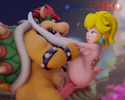 1boy 1girls 3d animated bowser cock_ring female interspecies male mario_(series) netorare nintendo ntr outdoors princess_peach sound sound_edit super_mario_odyssey tagme video woozysfm