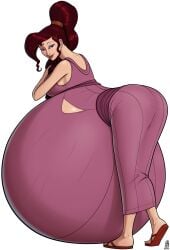 1girls a0iisa big_belly disney eyeshadow female_only full_body hercules_(disney) huge_ass hyper_belly hyper_pregnancy large_breasts long_hair looking_at_viewer megara purple_eyes sandals sideboob solo torn_clothes