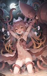 1girls ai_generated armpits blush creampie cum cum_in_pussy cum_inside duel_monster open_mouth pink_eyes pink_hair rape restrained tentacle tentacle_rape tentacle_sex traptrix traptrix_mantis yu-gi-oh!