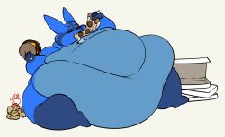 big_breasts breasts lucario overweight pokemon pokemon_(species) sumisune thick_thighs wide_hips