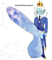 adventure_time adventure_time:_fionna_&_cake analbones blue_skin cum elf_ears fionna_and_cake hair hairy_balls hairy_legs hyper_cum hyper_penis joke lots_of_cum male_only nonhuman toony uncut veins veiny_penis white_hair winter_king