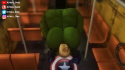 2boys 3d animated avengers captain_america captain_america's_shield captain_america_(series) gay gay_sex green-skinned_male green_skin hulk hulk_(series) human kitrell_simz light-skinned_male light_skin male male_only marvel marvel_comics sex size_difference sound steve_rogers tagme uncensored video yaoi