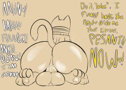 animal_crossing ankha ankha_(animal_crossing) anthro ass balls big_butt bodily_fluids cowgirl_position digital_media_(artwork) domestic_cat duo felid feline felis female female_penetrated femdom genitals hi_res huge_ass huge_cock hyper_penis impregnation_request male male/female male_penetrating male_penetrating_female mammal nintendo penetration penis pussy sex simple_background small_but_hung smaller_male text tuff_(tuffthecat) tuffthecat vaginal_penetration