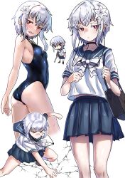 1girls accelerator blush blush_lines blushed blushes blushing closed_mouth ebora eye eye_open eyes eyes_open hair mouth_closed no_sex no_text no_text_version open_eyes red_eye red_eyes school_swimsuit school_uniform short_hair short_hair_female skirt solo suzushina_yuriko swimsuit to_aru_majutsu_no_index white_hair white_hair_female youngmanisdown