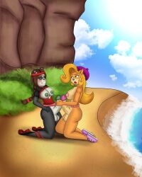 2futas activision alternate_costume alternate_version_available aniforyou anthro asian_clothing balls bandicoot beach beanie big_penis black_nipples blush braided_ponytail breasts_out breasts_out_of_clothes clothed_futanari clothed_sex clouds coco_bandicoot commission commission_art crash_(series) crash_team_racing_nitro-fueled daytime detailed detailed_background footwear_only frottage furry futa_on_futa futa_only futanari giant_panda green_eyes hairpin handjob headband headwear intersex/intersex interspecies island looking_pleasured marsupial narrowed_eyes nude_futanari on_knees one_eye_closed panda partially_clothed penises_touching sand shirt_pull shoreline sideboob sony_interactive_entertainment ursid yaya_panda