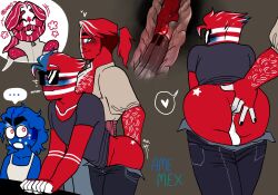 4boys anal anal_fingering anal_insertion australia_(countryhumans) big_butt blush canada_(countryhumans) clothed countryhumans fingering gay kingofkinks male male_only mexico_(countryhumans) public public_sex united_states_of_america_(countryhumans)