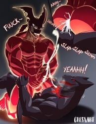 anal anal_sex balls bara cresxart cum cum_in_ass cum_inside eddie_(guilty_gear) gay guilty_gear male male_only masturbation muscles muscular nude orgasm penis sex sol_badguy sol_badguy_(dragon_install)