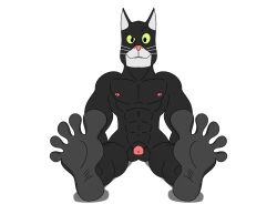 2020 5_toes abs alpha_channel anthro balls black_balls black_body black_fur blacksad countershade_face countershade_feet countershading domestic_cat feet felid feline felis flaccid foot_focus front_view fur genitals green_sclera grey_feet hi_res humanoid_feet john_blacksad jollyville male mammal muscular muscular_anthro muscular_male nipples nude pecs penis penis_tip pink_nipples pink_nose pink_penis_tip plantigrade prick_ears sitting smile smiling_at_viewer soles solo spread_toes toes whiskers white_body white_ears white_fur white_whiskers