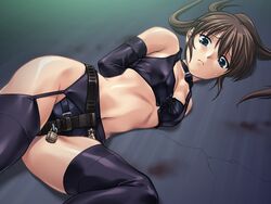 1girls bondage carmine cg chastity chastity_belt chastity_device collar female female_chastity female_only garter_belt gloves noise_(eroge) thighhighs