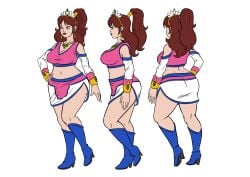 axel-rosered brown_hair captain_n_the_game_master chubby_female female nintendo princess_lana reference_sheet tight_clothing