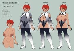 big_breasts boob_window busty_boy character_sheet male_with_breasts napsuto penis red_hair smiling