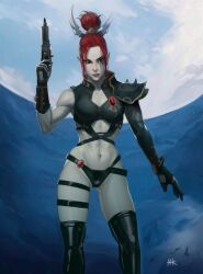 1girls bare_midriff dark_eldar drukhari female female_only fully_clothed latex_boots latex_legwear lelith_hesperax medium_breasts pistol pistol_in_hand slaanesh-goddess666 slaaneshg small_waist solo warhammer_(franchise) warhammer_40k wych wych_(warhammer_40k) wych_succubi