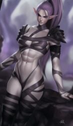 alien bare_midriff dark_eldar drukhari female looking_at_viewer shoulder_armor slaanesh-goddess666 slaaneshg small_waist warhammer_(franchise) warhammer_40k wych wych_(warhammer_40k)