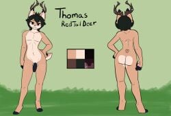 ass bear213 cervine deer genitals girly hi_res invalid_tag mammal model_sheet penis red_deer thomas_the_red_deer