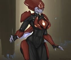 alien alien_girl alien_humanoid armored_female bodysuit fanart female female_focus female_only halo_(game) halo_(series) halo_infinite harbinger_(halo) harbinger_of_truth runawaystride sci-fi