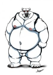 1boy 2019 anthro backpack balls barely_visible_genitalia barely_visible_penis batman_(series) bear belly big_belly claws eyewear eyewear_only fat fat_man fist fur genitals goggles goggles_only hi_res looking_at_viewer male male_only mammal moobs mr._freeze navel nipples nude obese obese_anthro obese_male overweight overweight_anthro overweight_male penis polar_bear raivenderouthelion_(artist) solo standing toe_claws ursine white_body white_fur