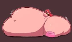 1girls big_ass big_breasts ghornyb huge_belly hyper_belly hyper_thighs oc red_hair scarlet_(ghornyb) thick_thighs